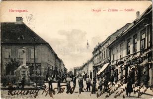 1905 Zimony, Semlin, Zemun; Herrengasse / Úri utca, üzletek / street view, shops (r)