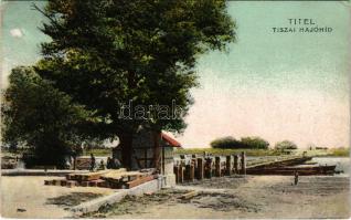 1911 Titel, Tiszai hajóhíd (pontonhíd). Szuboticski Szimó kiadása / pontoon bridge (r)