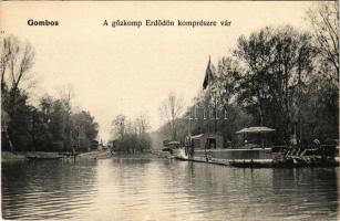 Gombos, Bogojeva, Bogojevo (Erdőd, Erdut); A gőzkomp Erdődön komprészre vár / steam ferry between Bo...