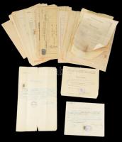 ca 1880-1940 Vegyes judaika témájú családi okmányok kikeresztelkedés, bizonyítványok, stb. több zsid...
