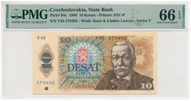 Csehszlovákia 1986. 10K "V65 579402" eredeti PMG tokban T:UNC (66 Gem Uncirculated)
Czech...