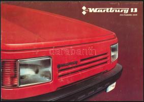 1988 Wartburg 1.3, színes fotókkal illusztrált, magyar nyelvű ismertető prospektus