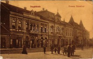 Nagykikinda, Kikinda; Ferenc József tér, gyógyszertár, Nemzeti szálloda, Tésits K., Gyurgyev, Sonder...