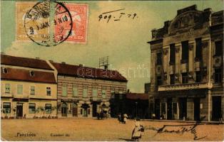 1909 Pancsova, Pancevo; Erzsébet tér, Pancsovai Népbank, Stefanie Kalmár, Juba és Cs., Weinstein Jak...