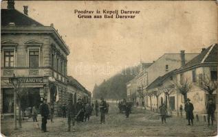 1906 Daruvár, Daruvar, Daruwar; utca, Jovanovic üzlete. Bastein és Mautner kiadása / street view, sh...