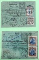 Postautalványok, utánvételi lapok és csomagszállítók gyűjteménye 1875-1923 17 + 6 + 15 összesen 38 d...