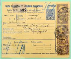 Postautalványok, utánvételi lapok és csomagszállítók gyűjteménye 1875-1923 17 + 6 + 15 összesen 38 d...