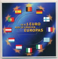 Európai Unió 1999-2002. 1E (12xklf) különböző országok forgalmi emlékérmei dísztokban T:UNC
Europea...