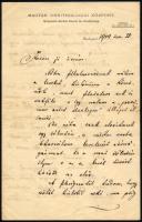 1902 Herman Ottó (1835-1914) természetkutató, zoológus, néprajzkutató, régész, politikus saját kezűl...