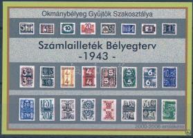 2006 1943. Számlailleték Bélyegterv- Okmánybélyeggyűjtő Szakosztálya emlékív