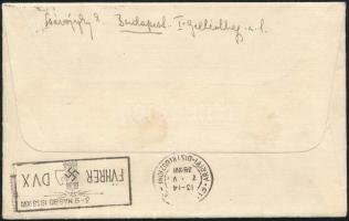 1938 Levél Arcképek 32f bérmentesítéssel + 68f kézírásos portóval Firenzébe, a hátoldalon horogkeres...