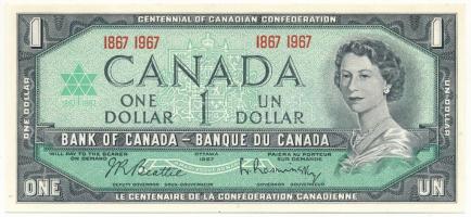 Kanada 1967. 1$ "1867 1967 Kanada 100 éves évfordulója" sorszám nélkül T:AU,XF
Canada 196...