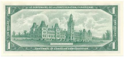 Kanada 1967. 1$ "1867 1967 Kanada 100 éves évfordulója" sorszám nélkül T:AU,XF
Canada 196...