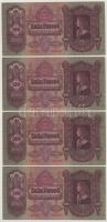 1930. 100P (7x) ebből 6db sorszámkövető és 1db egyugrású bankjegy "E 629 000164 - E 629 000171&...
