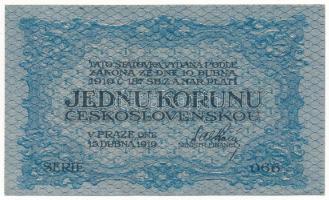 Csehszlovákia 1919. 1K "066" T:AU,XF hajtatlan, de hajlások és sarokhajlások
Czechoslovak...