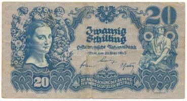 Ausztria 1945. 20Sch "1212 89083" T:F,VG
Austria 1945. 20 Schilling "1212 89083&quot...