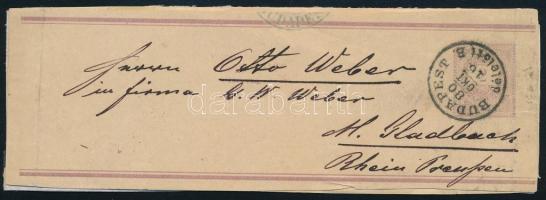 1880 2kr díjjegyes Teljes címszalag "BUDAPEST / délelőtt B."