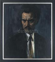 Vinkler László (1912-1980): József Attila portréja, 1962. Olaj, vászon, jelzett, dekoratív fakeretbe...