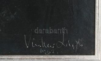 Vinkler László (1912-1980): József Attila portréja, 1962. Olaj, vászon, jelzett, dekoratív fakeretbe...