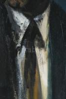 Vinkler László (1912-1980): József Attila portréja, 1962. Olaj, vászon, jelzett, dekoratív fakeretbe...