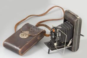 Agfa harmonikás fényképezőgép Anastigmat Trilinear f: 4,5 10,5 cm objektívvel. Eredeti bőr tokkal