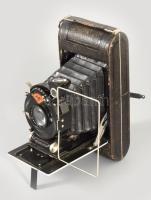 Agfa harmonikás fényképezőgép Anastigmat Trilinear f: 4,5 10,5 cm objektívvel. Eredeti bőr tokkal