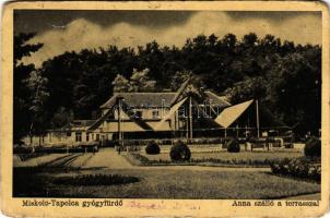 1942 Miskolctapolca, Görömbölytapolca, Görömbölyi-Tapolca, Tapolca; Anna szálló és terasza (fa)