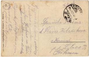 1916 Győr, Széchenyi tér, piac, lovaskocsi, Simon Ferenc üzlete, dohányáruda. Vasúti levelezőlapárus...