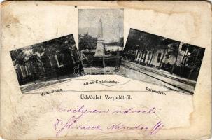 Verpelét, M. kir. posta, 48-as emlékszobor, pályaudvar, vasútállomás (r)