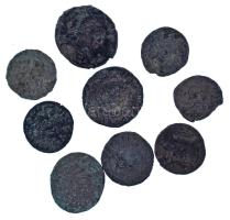 Római Birodalom vegyes III-IV. század 9db-os bronz érmetétel T:F,VG
Roman Empire mixed 3rd-4th cent...
