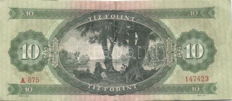 1962. 10Ft (2x) egyugrású sorszámozással T:III+