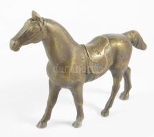 Bronz ló szobor, talpakon csavar helyével 17x21 cm