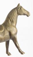 Bronz ló szobor, talpakon csavar helyével 17x21 cm