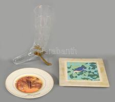 2 db finn porcelán 19 cm + finn üveg ivókürt