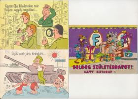 15 db MODERN motívum képeslap: poén, reklám, humor, rajzfilm / 15 modern funny motive postcards