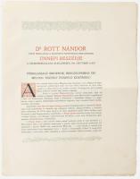 1916 Dr. Rott Nándor pápai prelátus, a központi papnövelde rektorának ünnepi beszéde szobormegáldás ...