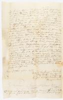 1705 Kézzel írt irat viaszpecsétekkel, Bene és Iszlai aláírásokkal