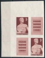 1958 Keszthelyi ifjúsági találkozó ívsarki vágott szelvényes 4-es tömb (6.000)