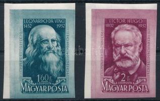 1952 Leonardo da Vinci és Victor Hugo ívsarki vágott sor (9.000)