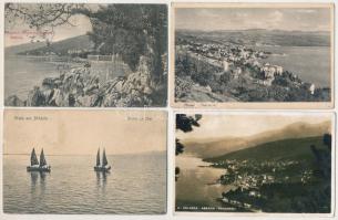 Abbazia, Opatija; - 4 db RÉGI város képeslap vegyes minőségben / 4 pre-1945 town-view postcards in m...