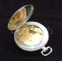 nikkel-króm svájci zsebóra, egyik mutatója letörve