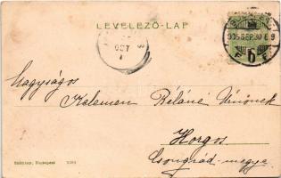 1905 Budapest I. Királyi vár, Halászbástya, Mátyás-lépcső. Szénásy kiadása (ázott / wet damage)