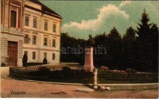 1908 Veszprém, Erzsébet liget, Erzsébet királyné (Sisi) szobor. Pósa Endre kiadása (EB)