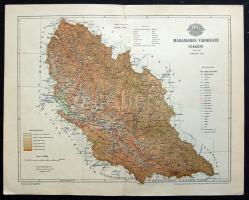 cca 1900 Máramaros vármegye térképe Gönczy Pál, Posner nyomda/ Map of Maramures county 30x25 cm (kis szakadás)