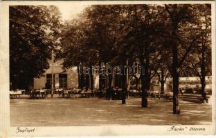 1928 Budapest XII. Zugliget, Fácán vendéglő, étterem kertje vendégekkel és pincérekkel (vágott / cut...