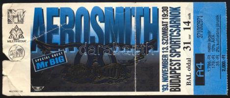 1993 Aerosmith koncertjegy, Budapest Sportcsarnok