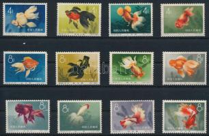 Kínai Népköztársaság 1960 Aranyhalak Mi 534-545 (Mi EUR 1.200.-) ( barnulás a gumin / brownish gum)