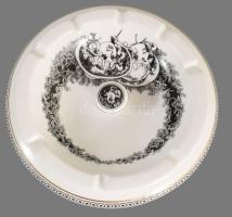 Hollóházi Jurcsák László által tervezett hamuzó, matricás, jelzett, hibátlan, d: 12,5 cm