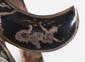 Niellós ezüst karkötő, sárkány díszítéssel. jelzett stelring ezüst 925-ös 16g. d: 7 cm