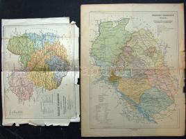 1893 Pozsony és Szilágy vármegye térképe Gönczy Pál, Posner nyomda/ Damaged maps of Pozsony and Szilágy county 30x40 és 30x25 cm (szakadások)